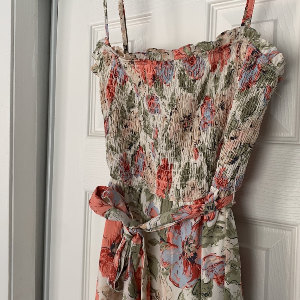 Ruched top floral maxi
